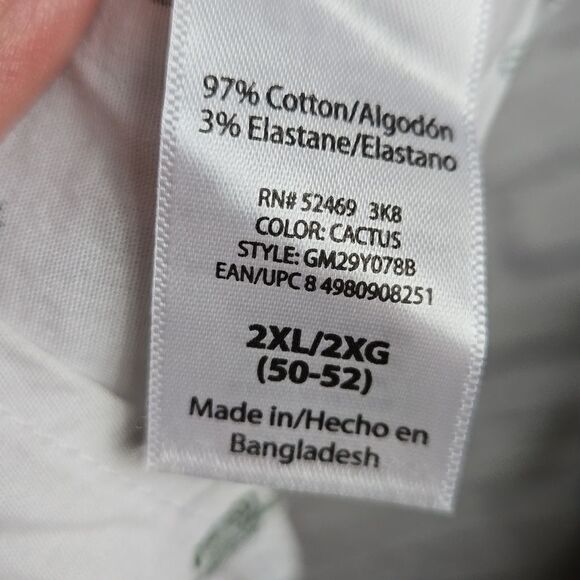 Big Men's 2XL Slim Fit White Short Sleeve Top Cactus Printed Button Down Shirt - Picture 9 of 12